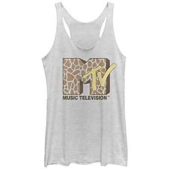 Juniors' MTV Giraffe Print Logo Racerback Tank Top