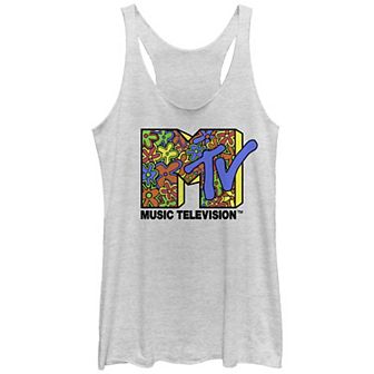 Juniors' MTV Hippie Print Logo Racerback Tank Top