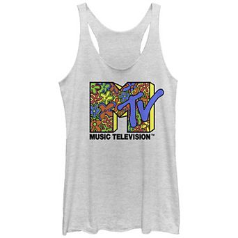 Juniors' MTV Hippie Print Logo Racerback Tank Top
