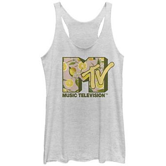 Juniors' MTV Lemons Print Logo Racerback Tank Top