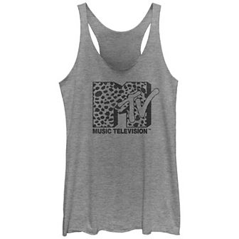 Juniors' MTV Cheetah Print Logo Racerback Tank Top