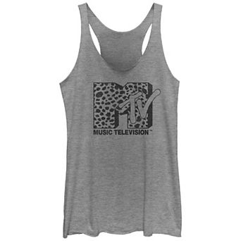 Juniors' MTV Cheetah Print Logo Racerback Tank Top