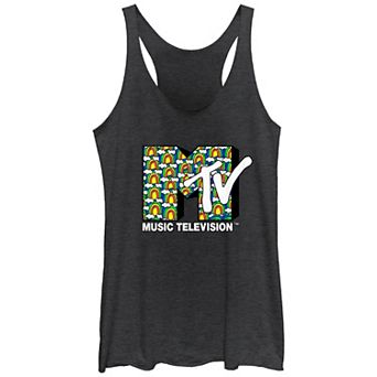 Juniors' MTV Clouds And Rainbows Print Logo Racerback Tank Top