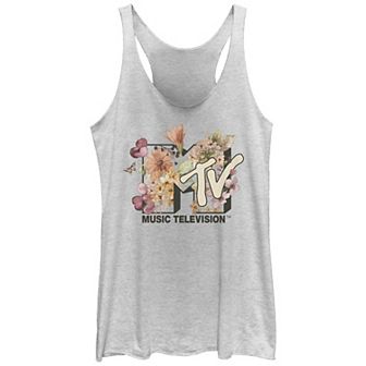 Juniors' MTV Wild Flowers Logo Racerback Tank Top
