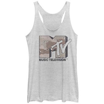 Juniors' MTV Dessert Camo Print Logo Racerback Tank Top