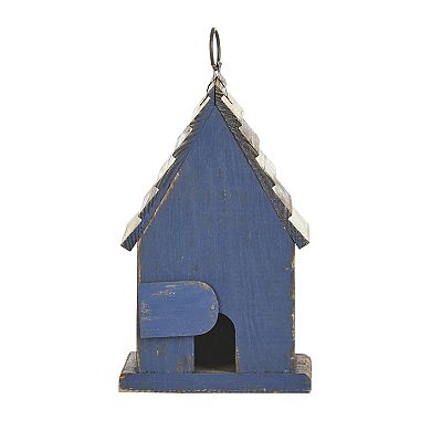 Glitzhome 9" H Rustic Patriotic Wooden Decorative Bird House