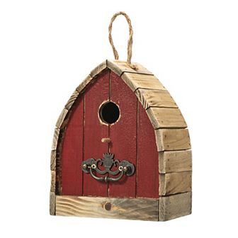 Glitzhome 8.5" H Distressed Solid Wood Birdhouse