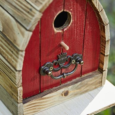 Glitzhome 8.5" H Distressed Solid Wood Birdhouse