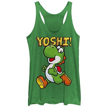 Juniors' Nintendo Super Mario Bros Yoshi Running Racerback Tank Top