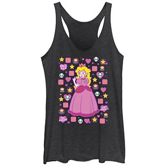 Juniors' Nintendo Super Mario Bros Princess Peach Icons Racerback Tank Top