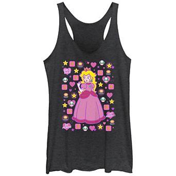 Juniors' Nintendo Super Mario Bros Princess Peach Icons Racerback Tank Top