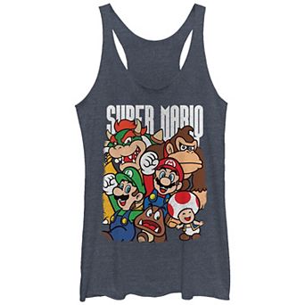 Juniors' Nintendo Super Mario Bros Close Group Racerback Tank Top