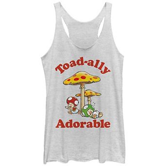 Juniors' Nintendo Super Mario Bros Toad Adorable Racerback Tank Top