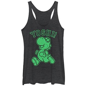 Juniors' Nintendo Super Mario Bros Green Yoshi Racerback Tank Top
