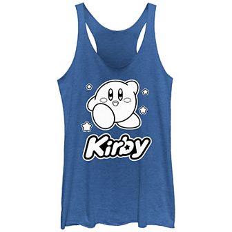 Juniors' Nintendo Kirby Black And White Poster Racerback Tank Top
