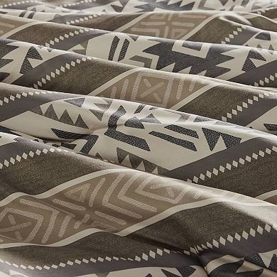 Madison Park Stacia 5-Piece Stripe Herringbone Comforter Set with Throw Pillows