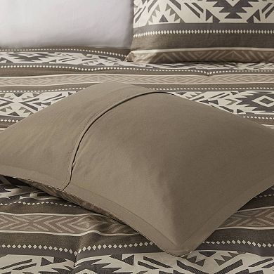 Madison Park Stacia 5-Piece Stripe Herringbone Comforter Set with Throw Pillows