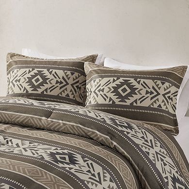 Madison Park Stacia 5-Piece Stripe Herringbone Comforter Set with Throw Pillows
