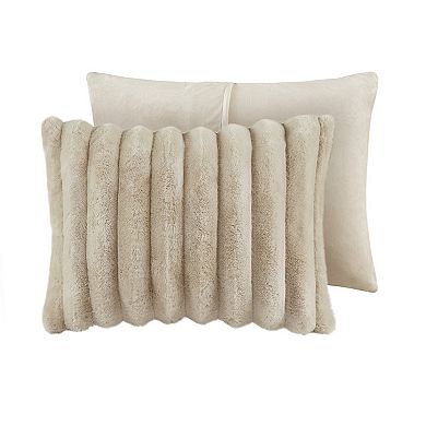 Madison Park Jasmine 3pc Ultrasoft Faux Fur Ribbed Midweight Comforter Set