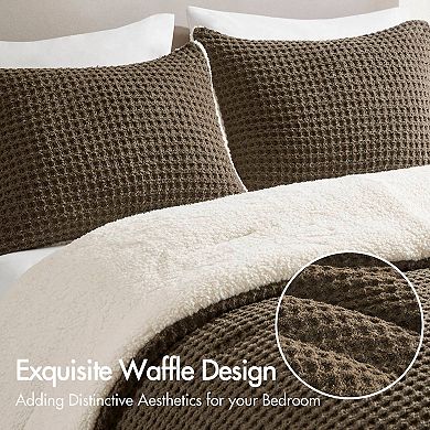 Madison Park Riordan Waffle Knit Chenille Midweight Comforter Set