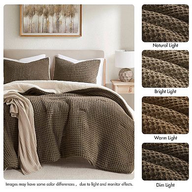 Madison Park Riordan Waffle Knit Chenille Midweight Comforter Set
