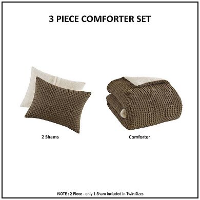 Madison Park Riordan Waffle Knit Chenille Midweight Comforter Set