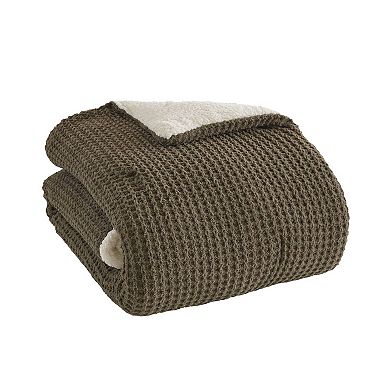 Madison Park Riordan Waffle Knit Chenille Midweight Comforter Set