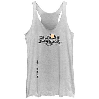 Juniors' Outer Banks Sunset Waves Logo Racerback Tank Top
