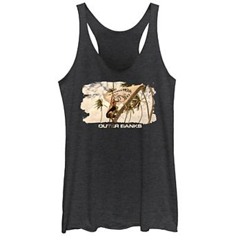 Juniors' Outer Banks Poguelandia Flag Racerback Tank Top