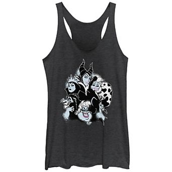 Disney's Villains Spray Paint Portrait Juniors' Racerback Tank Top