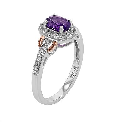 LeRose by Lexi and Rose 10k Rose Gold Over Silver Amethyst & White ...