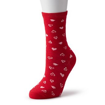 Women's Sketch Hearts Crew Socks