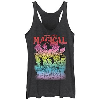 Disney's Princess Belle, Jasmine, Ariel, Mulan, Pocahontas, Cinderella, Snow White, Aurora & Tiana You Are Magical Juniors' Racerback Tank Top