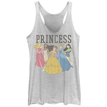 Disney's Princess Aurora, Pocahontas, Belle, Cinderella & Mulan Lineup Juniors' Racerback Tank Top