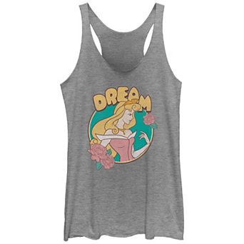 Disney's Sleeping Beauty Aurora Dream Stamp Retro Juniors' Racerback Tank Top