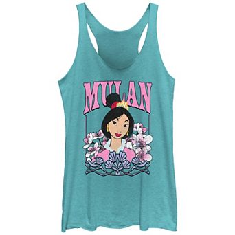 Disney's Mulan Cherry Blossoms Portrait Juniors' Racerback Tank Top