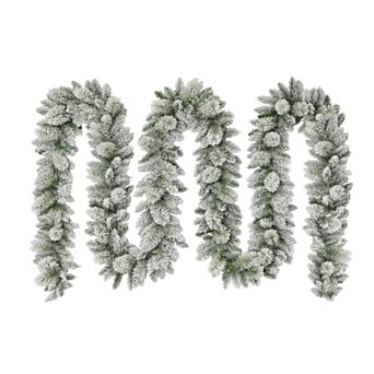 PULEO INTERNATIONAL 20-ft. Flocked Spruce Artificial Garland