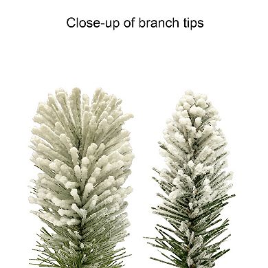 PULEO INTERNATIONAL 20-ft. Flocked Spruce Artificial Garland