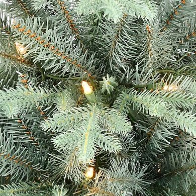 Puleo International Inc. Pre-Lit Potted Blue Arctic Fir Artificial Tree