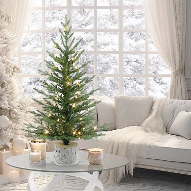 PULEO INTERNATIONAL 3-ft. Pre-Lit Potted Arctic Fir Artificial Christmas Tree