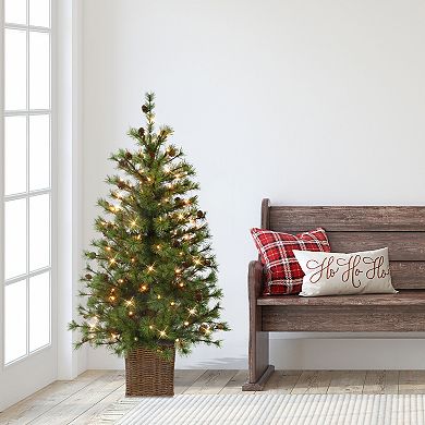PULEO INTERNATIONAL 4-ft. Pre-Lit Potted Artificial Christmas Tree