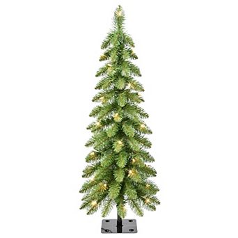 PULEO INTERNATIONAL 3-ft. Pre-Lit Artificial Pencil Christmas Tree