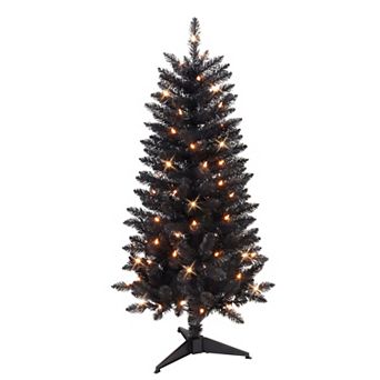 Puleo International Inc. 4-ft. Pre-Lit Black Carson Pine Artificial Christmas Tree