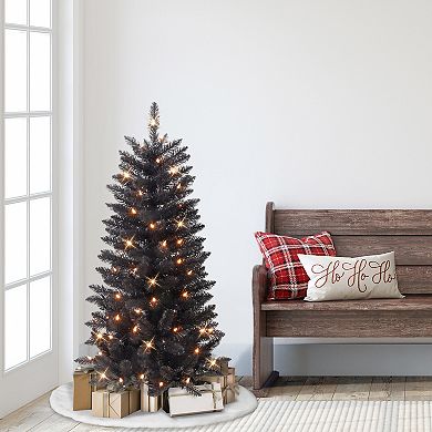 Puleo International Inc. 4-ft. Pre-Lit Black Carson Pine Artificial Christmas Tree