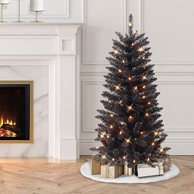 Puleo International Inc. 4-ft. Pre-Lit Black Carson Pine Artificial Christmas Tree