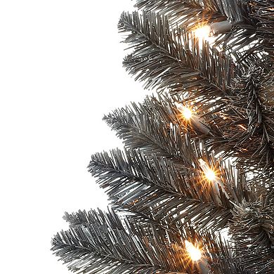 Puleo International Inc. 6-ft. Pre-Lit Black Carson Pine Artificial Christmas Tree