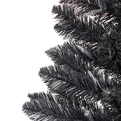 Puleo International Inc. 6-ft. Pre-Lit Black Carson Pine Artificial Christmas Tree
