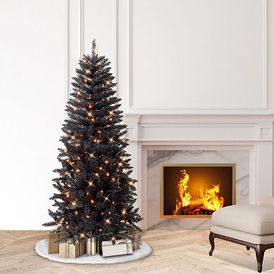 Puleo International Inc. 6-ft. Pre-Lit Black Carson Pine Artificial Christmas Tree