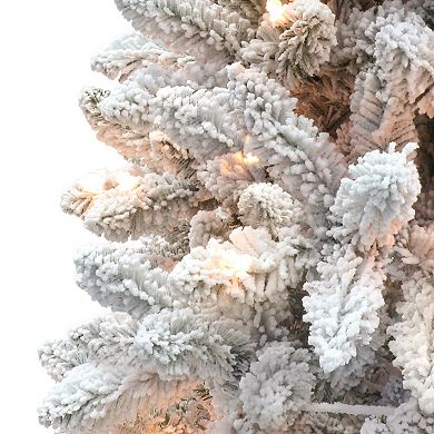 PULEO INTERNATIONAL 4-ft. Pre-Lit Flocked Carson Pine Artificial Christmas Tree