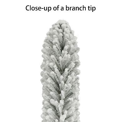 PULEO INTERNATIONAL 6-ft. Pre-Lit Flocked Carson Pine Artificial Christmas Tree